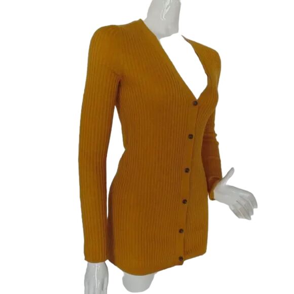 VERA WANG Lavender Label Sweater, S, Mustard yellow, Silk & Cashmere, Ribbed - Picture 2 of 15